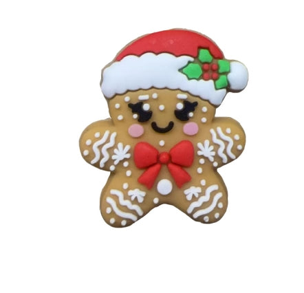 Wholesale 10pcs 2D Red Christmas Starfish with Bow Silicone Beads DIY Beads